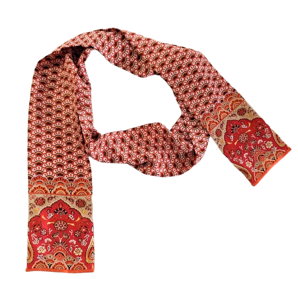 Orange Paisley Print Scarf